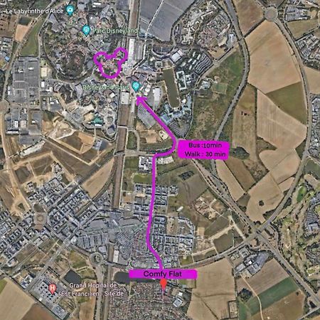 Comfy Flat 7 Min Away From Disney Serris Exterior photo